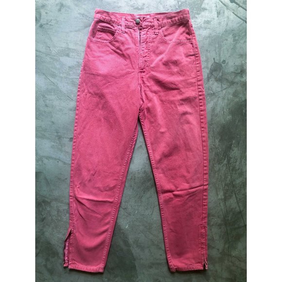 vintage 80s red GUESS JEANS Style 43105A high rise ankle zip Sz 29 - Picture 2 of 11